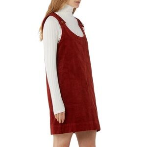 Blue Spice girl’s chocolate burgundy corduroy overall jumper dress size 8
